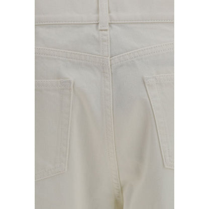 The Row White Cotton Straight-Leg Jeans