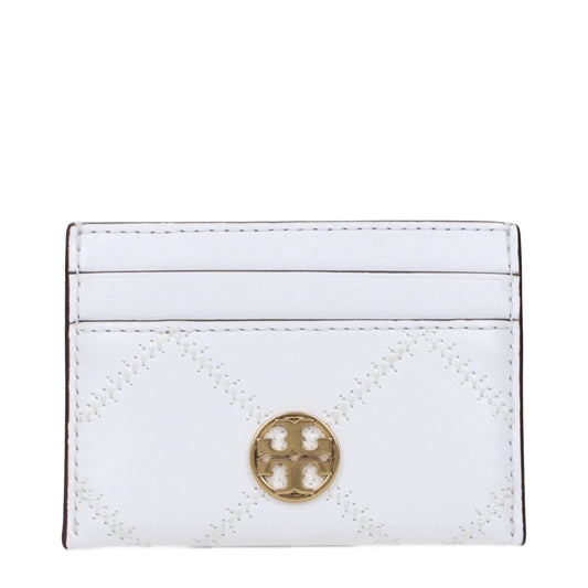 Tory Burch White Leather Cardholder