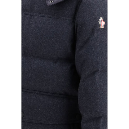 Moncler Grenoble Blue Wool Oves Aries Full-Length Jacket