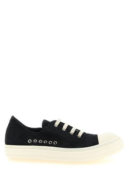 Rick Owens Black Calfskin Low Top Sneakers