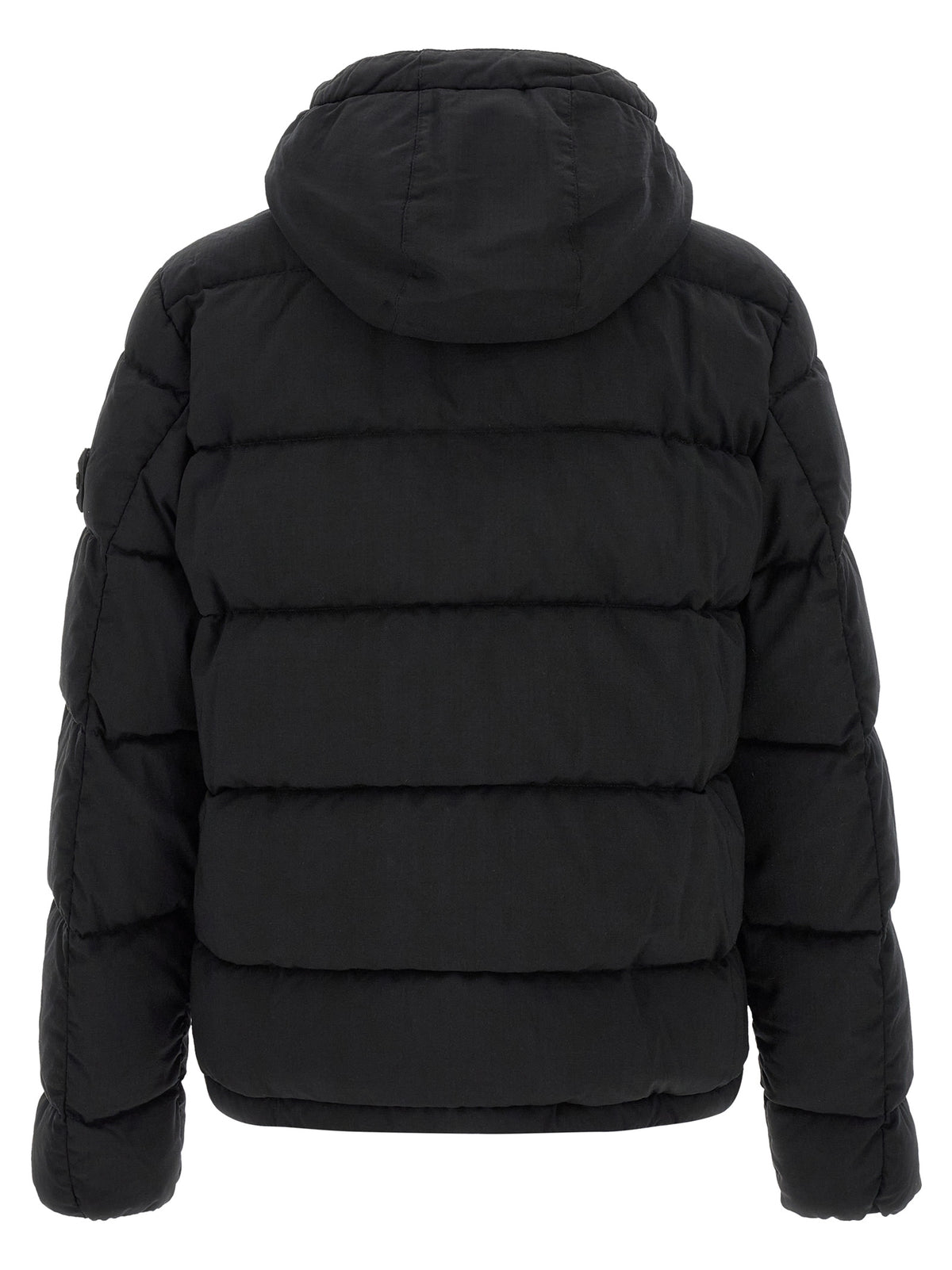 Stone Island Black Virgin Wool Full-Length Jacket