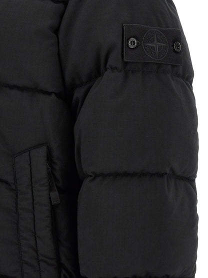 Stone Island Black Virgin Wool Full-Length Jacket