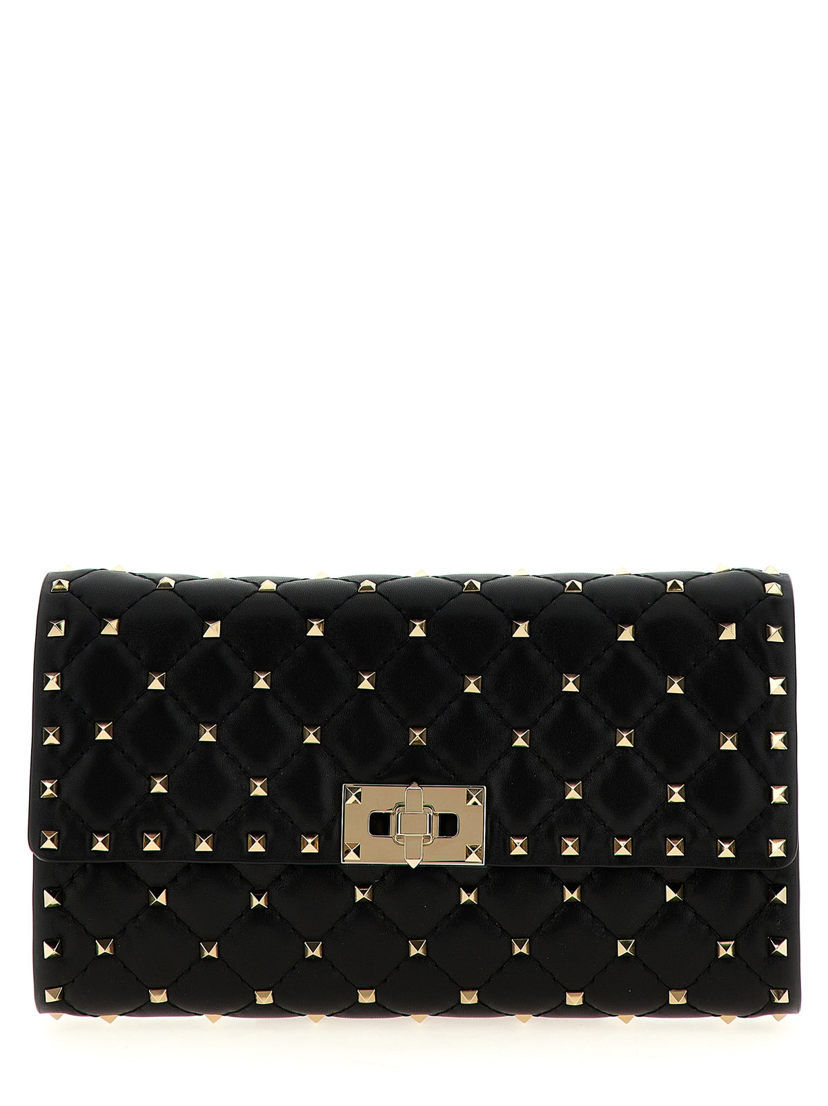 Quilted Shoulder Bag by Valentino Garavani for women in nappa lamb leather black presents a versatile silhouette, showcasing a secure and versatile with versatile shoulder-strap for a sophisticated look.