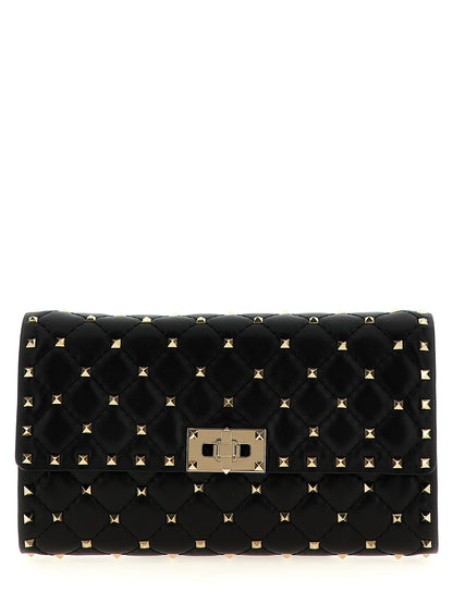 Quilted Shoulder Bag by Valentino Garavani for women in nappa lamb leather black presents a versatile silhouette, showcasing a secure and versatile with versatile shoulder-strap for a sophisticated look.