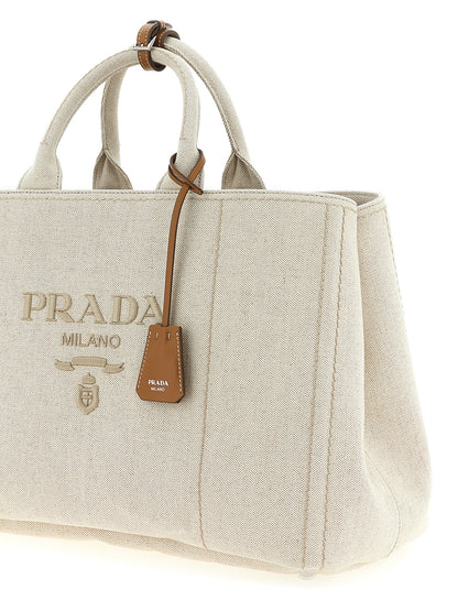 Prada Beige Cotton Tote Bag