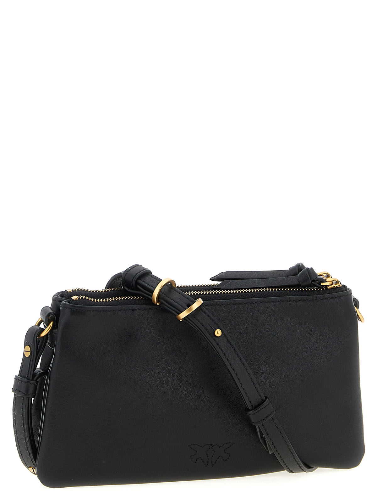 PINKO Black Calfskin Crossbody Bag