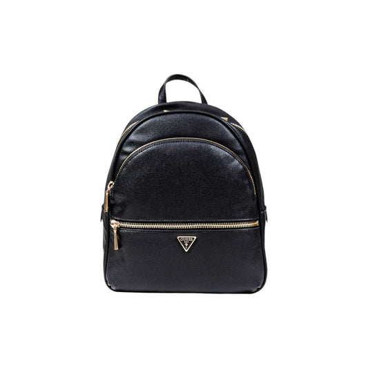 Large Shopper Backpack by Guess for women in polyethylene & polyurethane black & gold presents a versatile Manhattan Polyethylene & Polyurethane Large Shopper Backpack design, showcasing a secure zipper with ample and versatile handle, backpack-strap & adjustable-strap for a versatile finish.