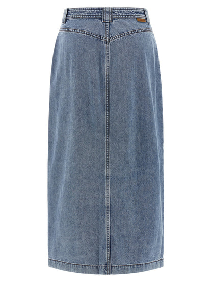 Zimmermann Blue Cotton Midi Skirt