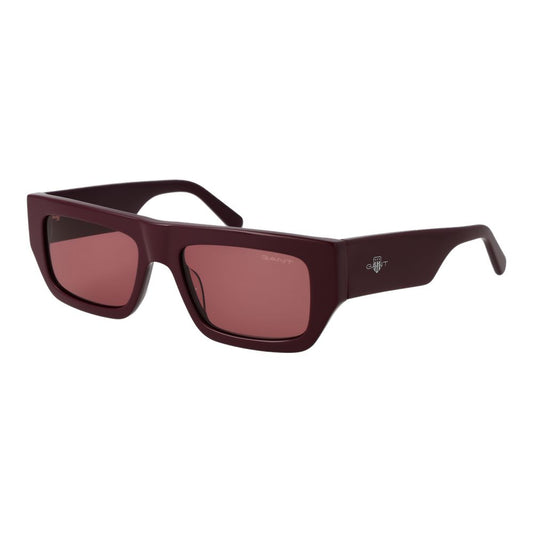This Sunglasses by Gant for unisex in plastic burgundy & rose presents a sumptuous silhouette, showcasing a sumptuous rectangle full-rim frame design in and high-performance category-2-medium-tint lens.