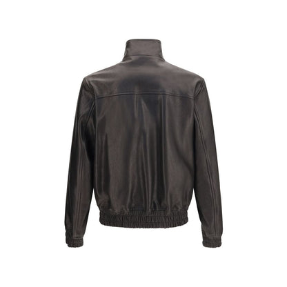 Valentino Garavani Black Lamb Ovis Aries Leather Jacket