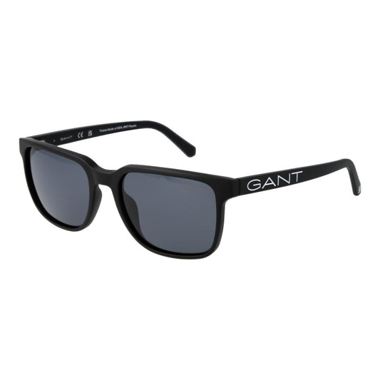 Sunglasses by Gant for men in acetate black & gray features a contemporary silhouette, showcasing a contemporary full-rim square frame design in black coloured frame with high-performance category-3-dark-tint polarized lens.