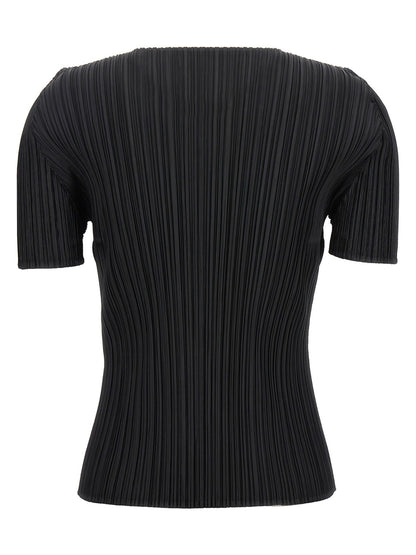PLEATS PLEASE ISSEY MIYAKE Black Polyester T-Shirt
