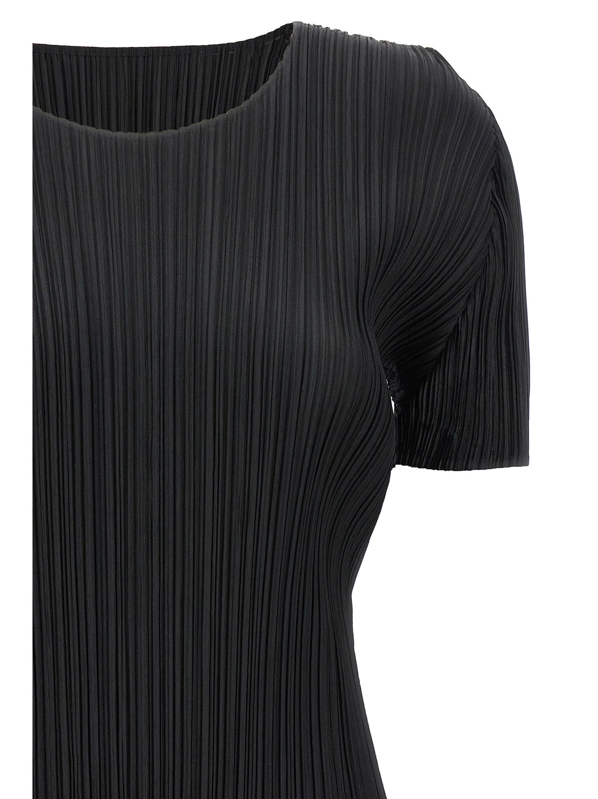 PLEATS PLEASE ISSEY MIYAKE Black Polyester T-Shirt
