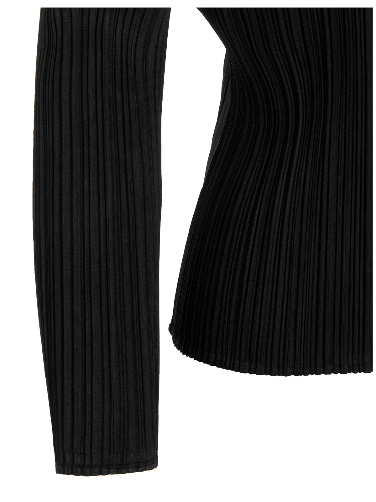 PLEATS PLEASE ISSEY MIYAKE Black Polyester Long Sleeve T-Shirt