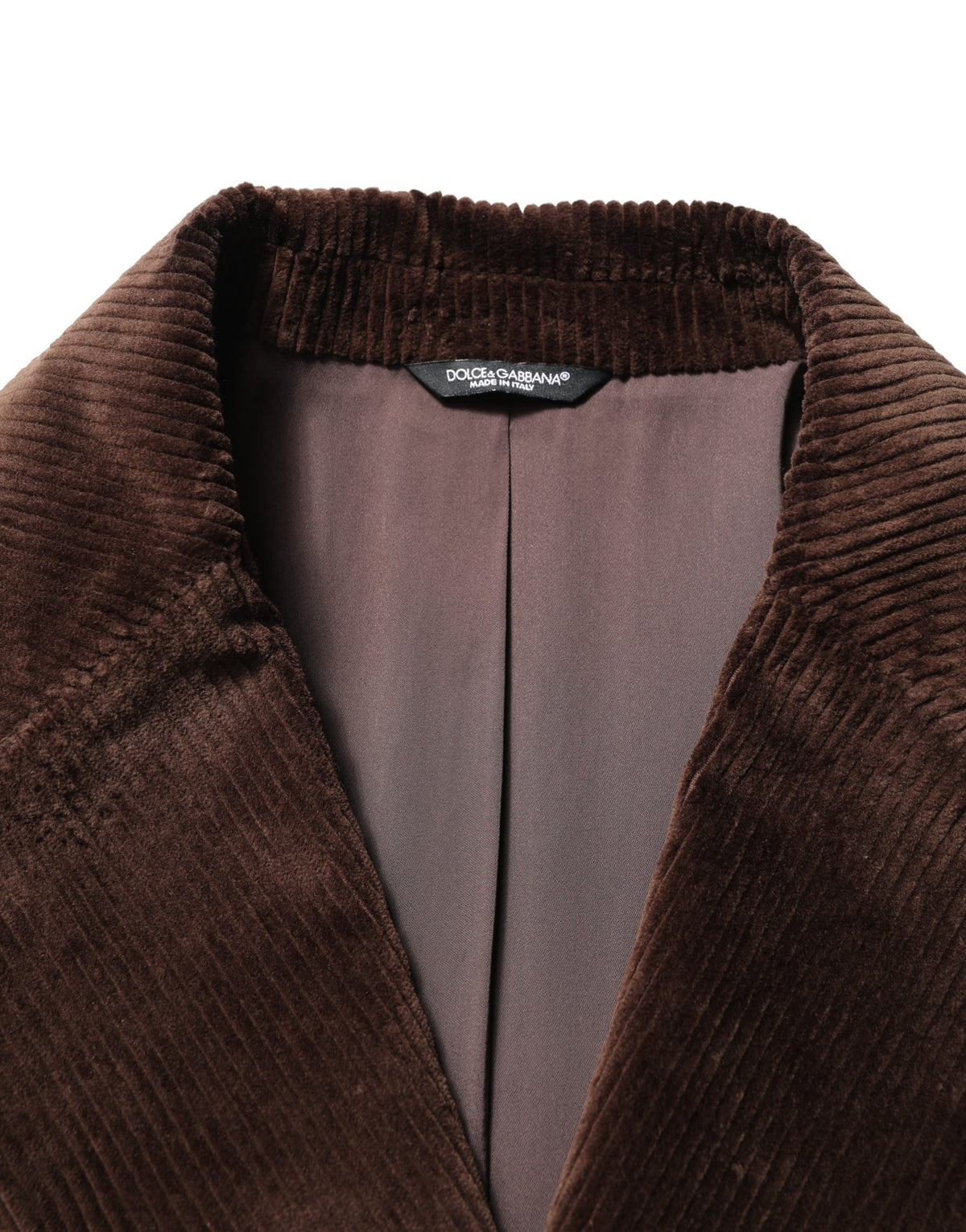 Blazer by Dolce & Gabbana for men in cotton corduroy & viscose brown features an stylish silhouette, showcasing a sophisticated and stylish for a truly stylish finish.