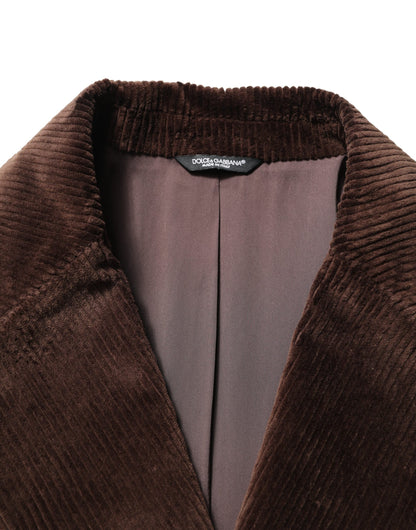 Blazer by Dolce & Gabbana for men in cotton corduroy & viscose brown features an stylish silhouette, showcasing a sophisticated and stylish for a truly stylish finish.