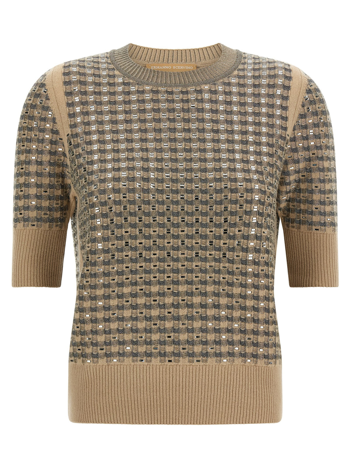 Ermanno Scervino Beige Virgin Wool Sweatshirt