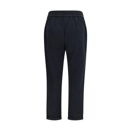 Brunello Cucinelli Black Cotton Athletic Pants