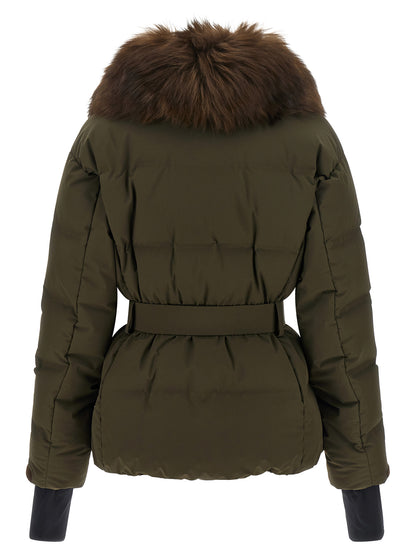 Puffer Jacket by Moncler Grenoble for women in polyester bicolour, green & olive presents a effortlessly chic silhouette, showcasing a sophisticated and premium insulated for a truly effortlessly chic finish.
