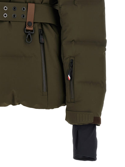 Puffer Jacket by Moncler Grenoble for women in polyester bicolour, green & olive showcases a bohemian silhouette, artfully detailed with a bohemian and signature insulated for a truly bohemian finish.