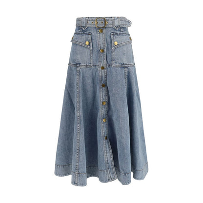 Zimmermann Blue Cotton Midi Skirt