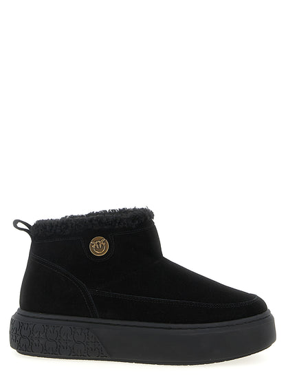 PINKO Black Polyester Ankle Boots