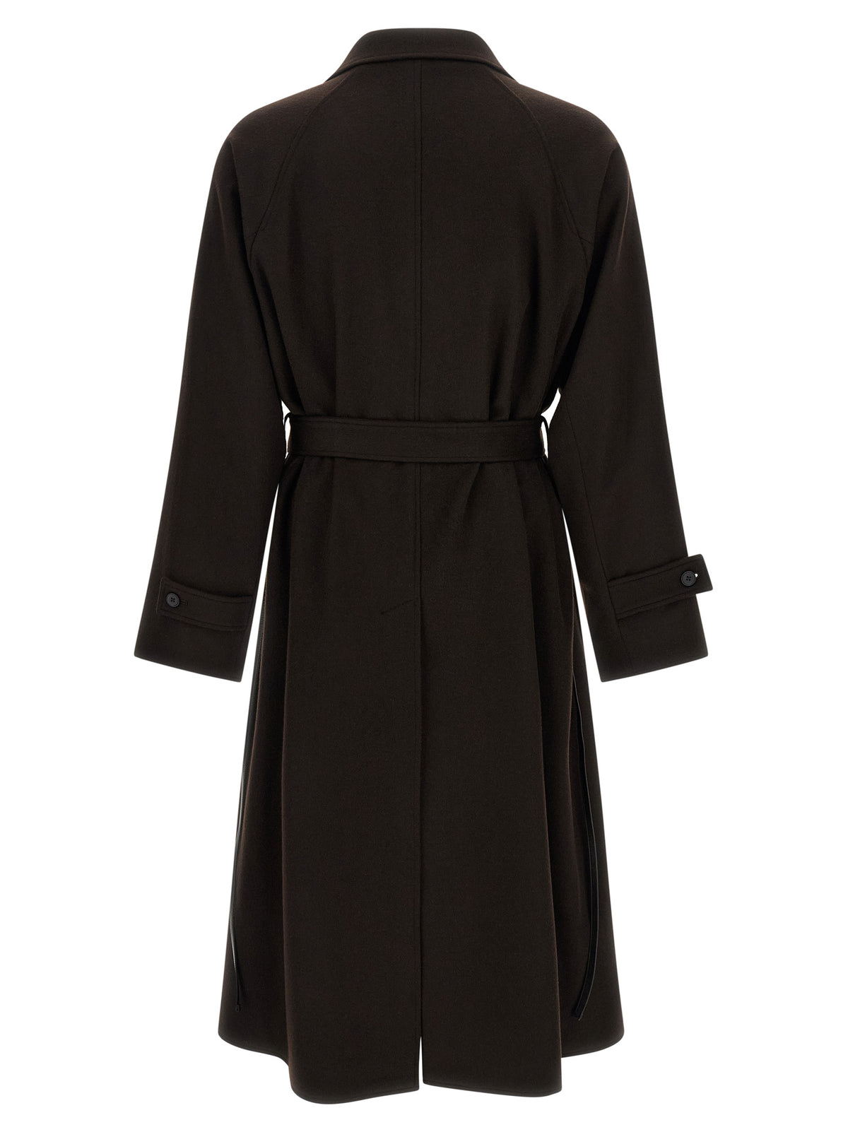 Overcoat by SSSTEIN for men in beaver hair cashmere leather & wool brown showcases a enveloping silhouette, detailed with distinctive and a enveloping .