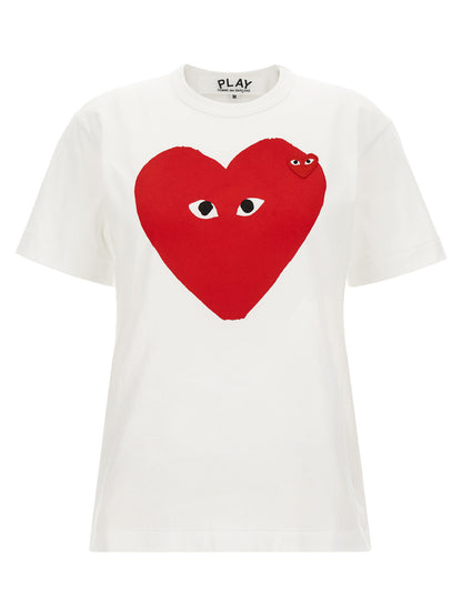 Comme Des Garçons Play White Cotton T-Shirt