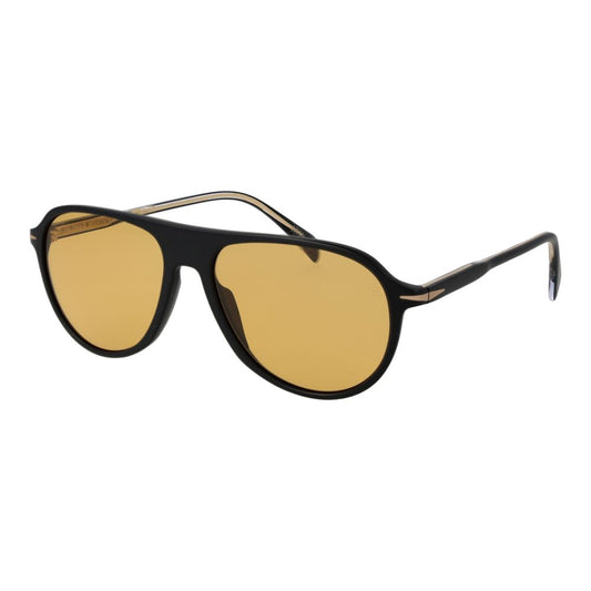 Sunglasses by David Beckham for men in polyurethane suede leather and black & yellow presents a enviable silhouette, featuring black coloured frame and aviator full-rim frame design with category-3-dark-tint lens for a enviable look.