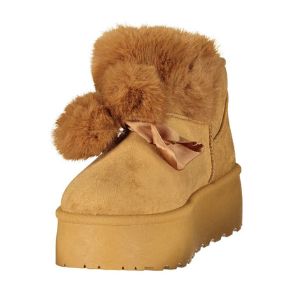 Laura Biagiotti Brown Polyurethane Women's Bootie