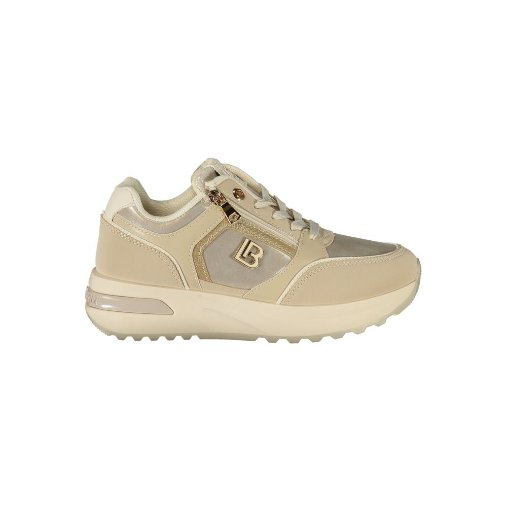 Athletic Sneakers by Laura Biagiotti for women in polyester & polyurethane beige & signature features an timeless silhouette from the Women's Athletic Polyester & Polyurethane Sneakers collection, showcasing a timeless athletic style for a timeless look.