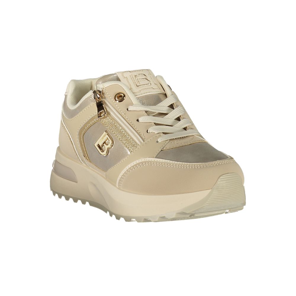 Athletic Sneakers by Laura Biagiotti for women in polyester & polyurethane beige & signature features an effortless chic silhouette, showcasing the signature athletic style of the Women's Athletic Polyester & Polyurethane Sneakers collection with a truly effortless chic finish.