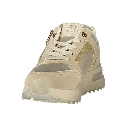 Athletic Sneakers by Laura Biagiotti for women in polyester & polyurethane beige & signature showcases an impeccable silhouette, defined by an impeccable athletic style design that perfectly captures the essence of the Women's Athletic Polyester & Polyurethane Sneakers.