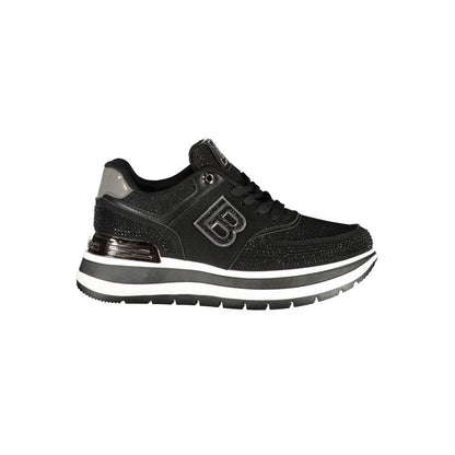 Athletic Sneakers by Laura Biagiotti for women in polyester & polyurethane black & gray features an effortless chic silhouette, showcasing the signature athletic style of the Women's Athletic Polyester & Polyurethane Sneakers collection with a truly effortless chic finish.