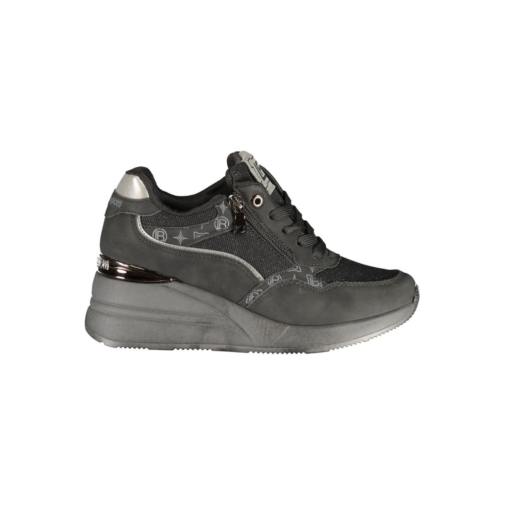 Athletic Sneakers by Laura Biagiotti for women in polyester & polyurethane black features an timeless silhouette from the Women's Athletic Polyester & Polyurethane Sneakers collection, showcasing a timeless athletic style for a timeless look.