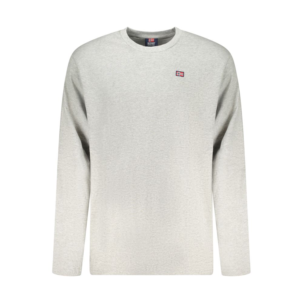 Activewear T-Shirt by Norway 1963 for men in cotton gray presents a kinetic silhouette, showcasing the kinetic long-sleeve and crew neckline alongside functional for a premium, athletic look.