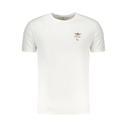 Activewear T-Shirt by Aeronautica Militare for men in stretch cotton white features an ergonomic design with , highlighting a ergonomic short-sleeve length and ergonomic crew neckline for a high-performance look.
