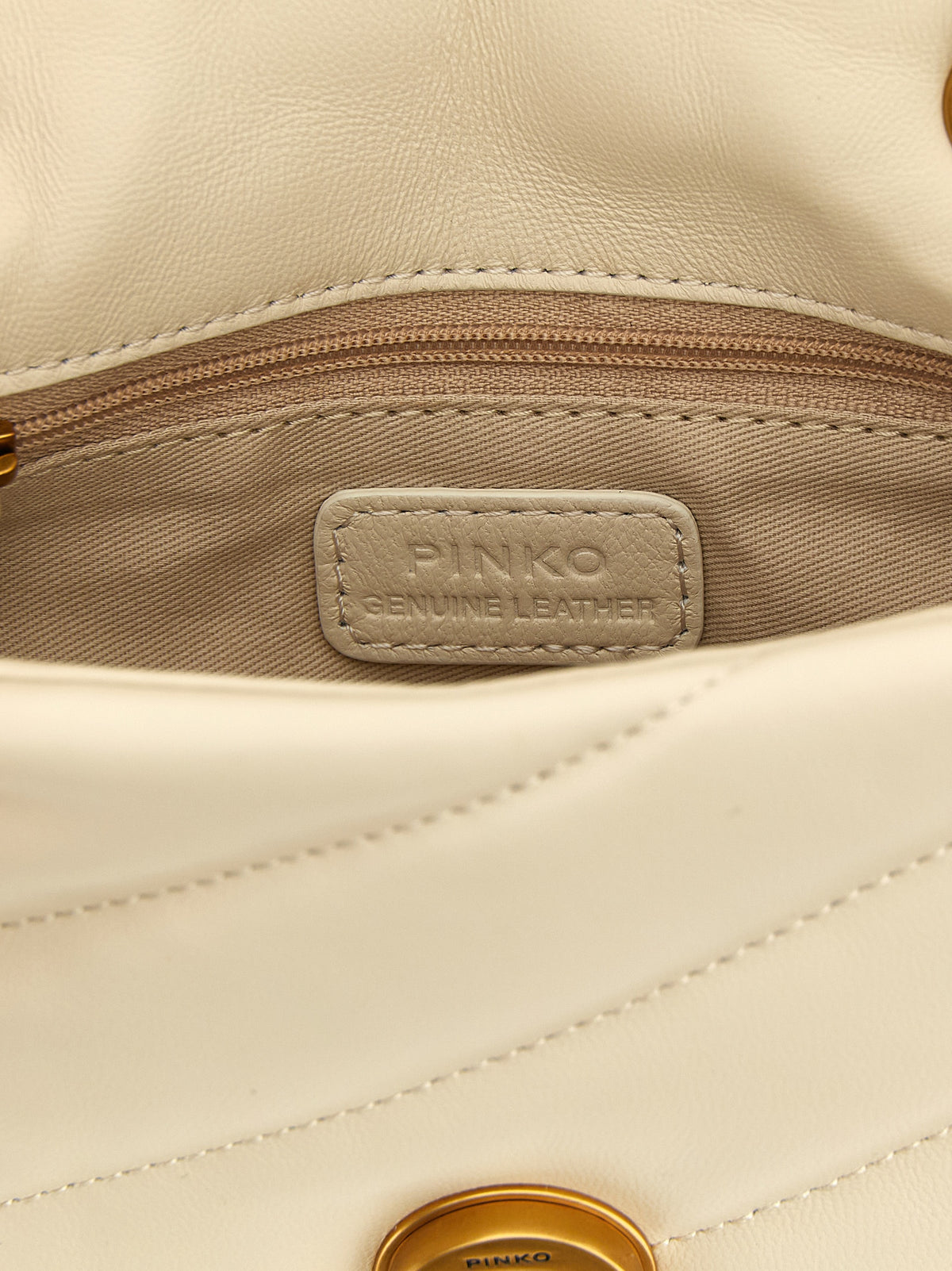 PINKO White Lambskin Crossbody Bag