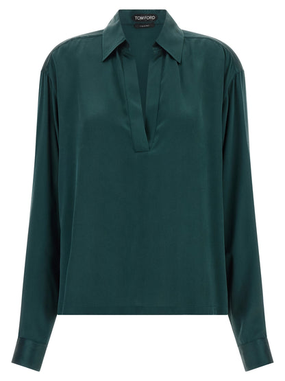 Tom Ford Bicolor Silk Polo Shirt