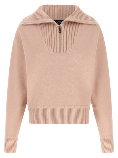 Cardigan by PERFECT MOMENT for women in cashmere & merino wool multicolor & pink presents a textural silhouette, artfully finished with a textural and for a sophisticated, textural look.