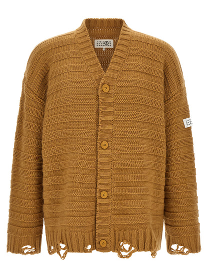 MM6 Maison Margiela Beige Virgin Wool Cardigan