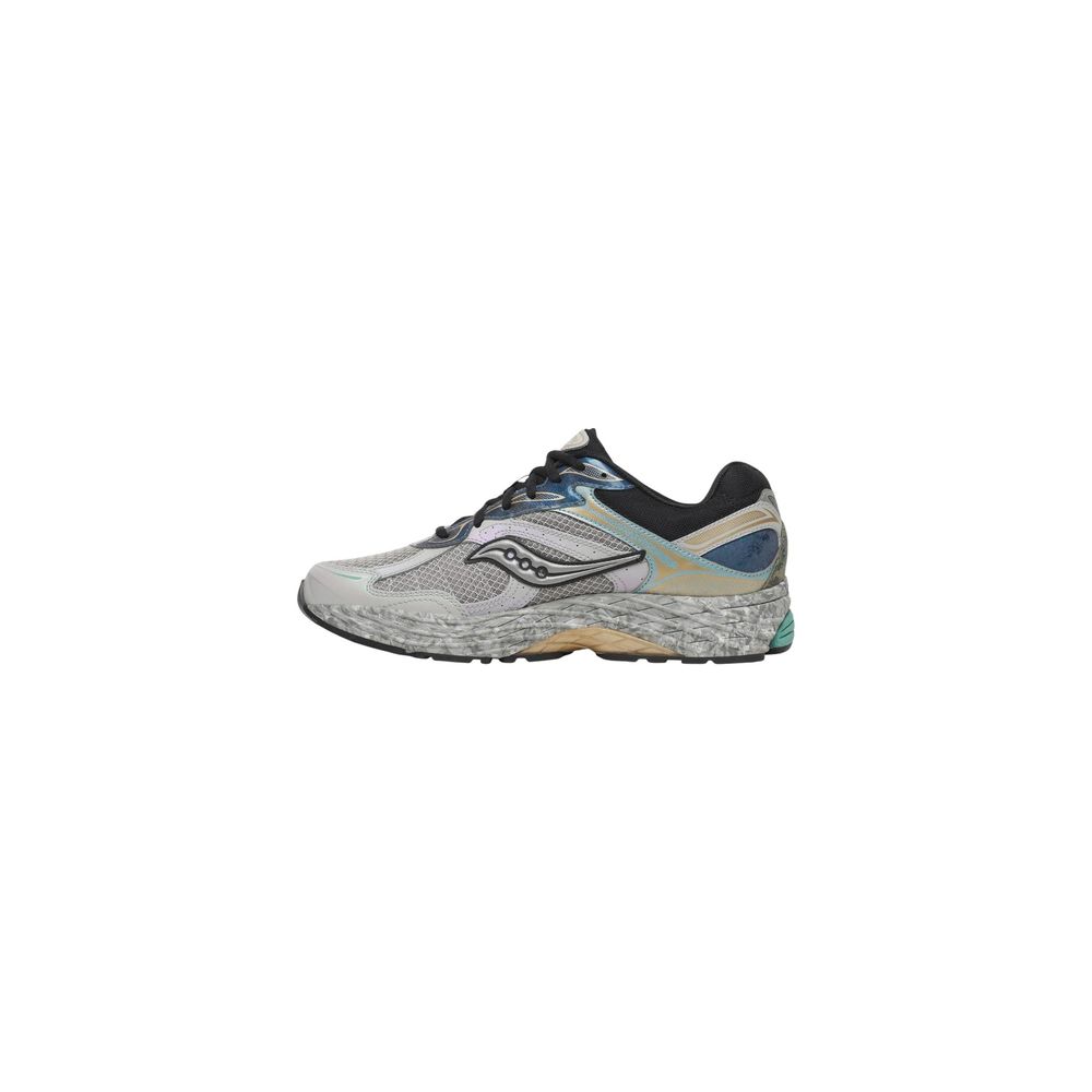 Athletic Sneakers by Saucony for men in synthetic textile & mesh gray features an exquisite silhouette, showcasing the premium chunky style of the Men's Chunky Synthetic Textile & Mesh Athletic Sneakers with an exquisite finish.
