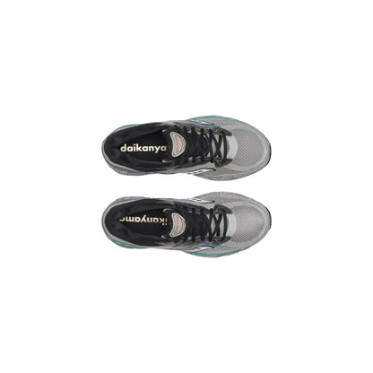 Athletic Sneakers by Saucony for men in synthetic textile & mesh gray features an effortless chic silhouette, showcasing the signature chunky style of the Men's Chunky Synthetic Textile & Mesh Athletic Sneakers collection with a truly effortless chic finish.