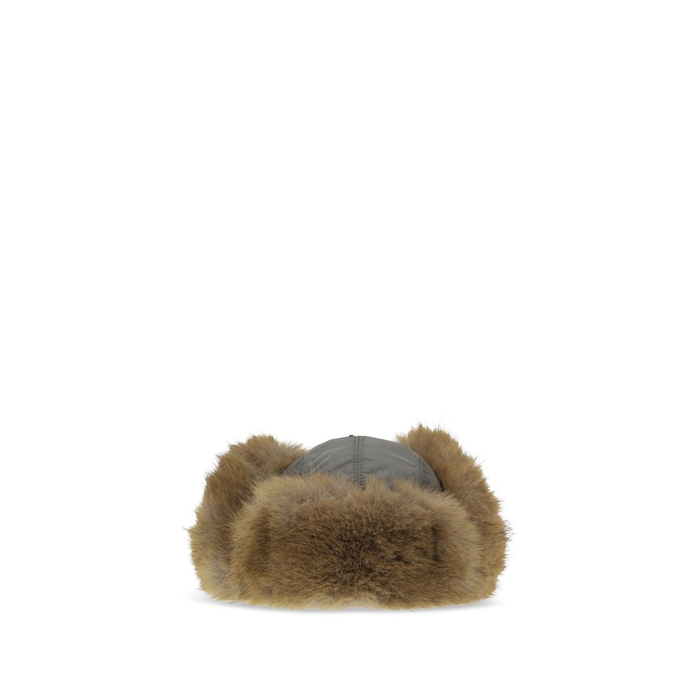 Hat by Miu Miu for women in cashmere polyamide & fur gray features a ethereal silhouette, showcasing the ethereal design of this Cashmere Polyamide & Fur Hat for a sophisticated, premium look.