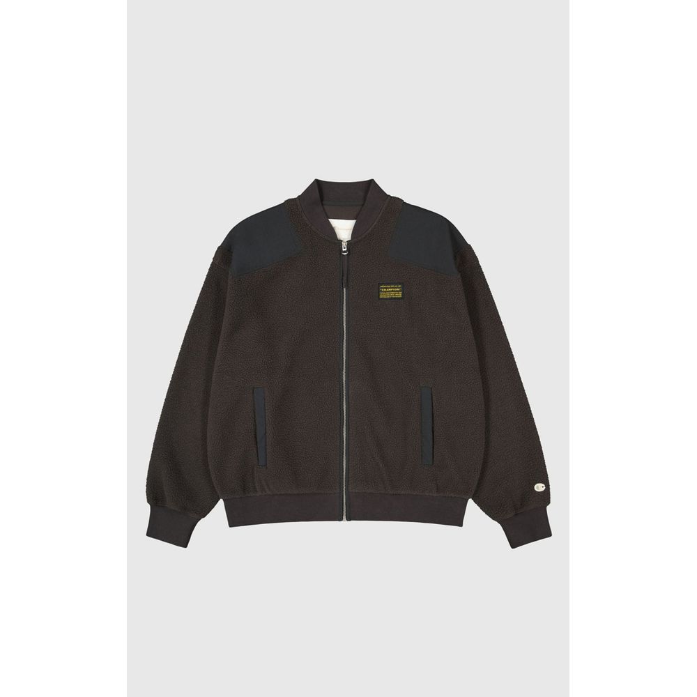 Bomber Jacket by Champion for men in polyester black showcases a bohemian silhouette, artfully detailed with a bohemian and signature for a truly bohemian finish.