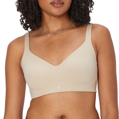 Sport Bra by Champion for women in stretch polyamide bicolour & green features a functional silhouette, showcasing the functional design of the Women's Stretch Polyamide Sport Bra with a functional fit.