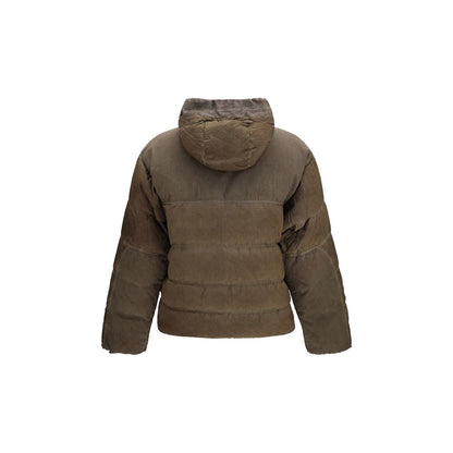 C.P. Company Men's Down Duck Chrome Polyamide & Nylon Hooded Puffer Jacket - Brown