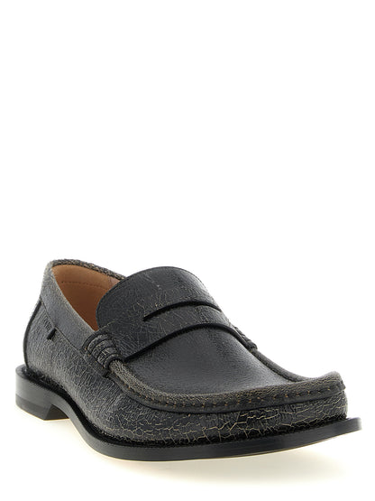 Loewe Black Calfskin Slip-On Loafers
