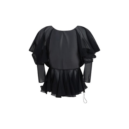 Khaite Black Silk Blouse