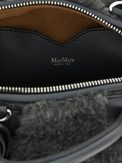 Max Mara Gray Virgin Wool Handbag